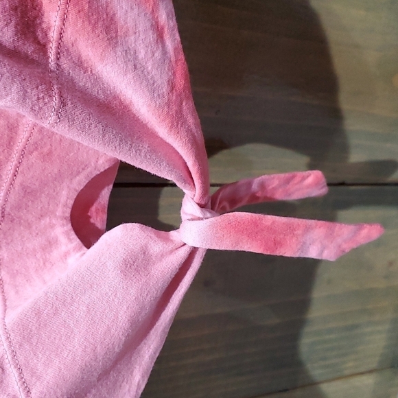 ALL SAINTS PINK TIE DYE CROP TOP W SHOULDER PADS SIZE X-SMALL - Picture 4 of 8